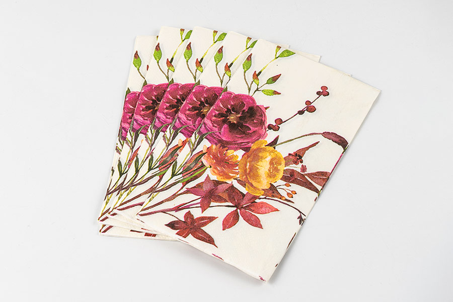 Guardanapo de papel floral Guardanapo de papel floral